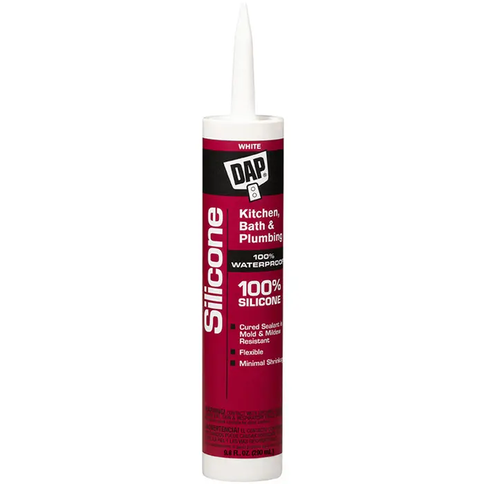 9.8 Oz Dap 8640 White 100 Silicone Kitchen, Bath, and Plumbing Sealant