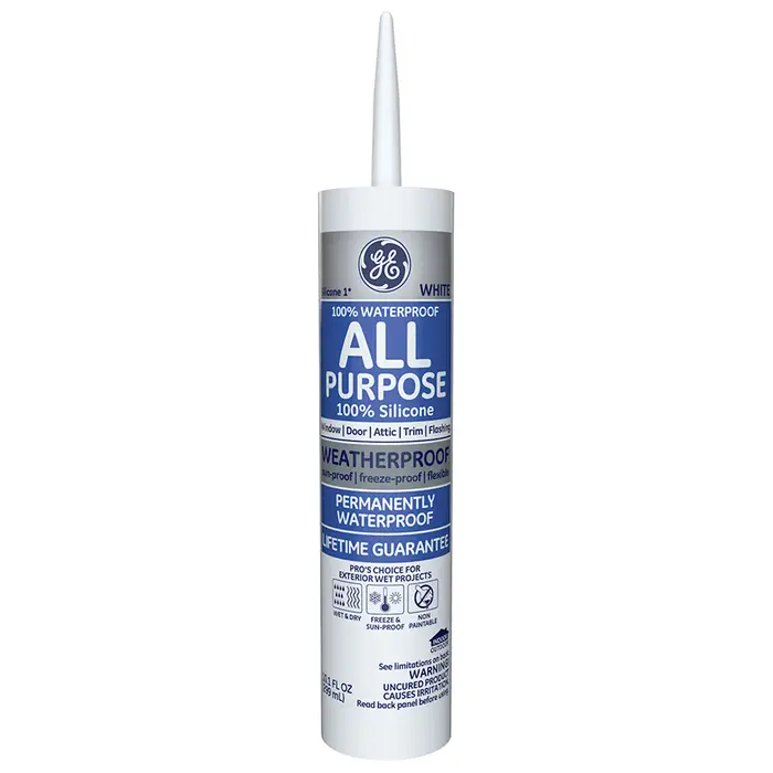 10.1 Oz Momentive GE112A White GE, All Purpose 100 Silicone Caulk