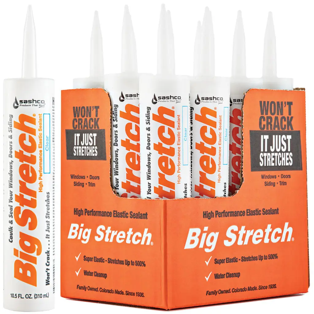 12‐Pack of 10.5 Oz Sashco 10006 Clear Big Stretch Water‐Based